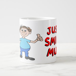 De Café Grande Caneca Just Smile Homem Sorridente com Polegares p
