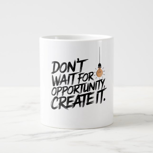 De Café Grande caneca motivacional, inspiração (Frente)