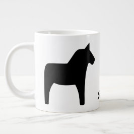 De Café Grande Caneca Negra-Negra-Dala Horse