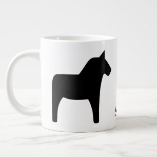 De Café Grande Caneca Negra-Negra-Dala Horse