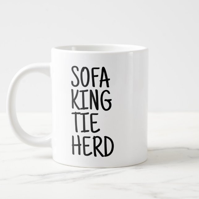 De Café Grande Caneca Padrão - Sofá King Tie Herd (Esquerda)