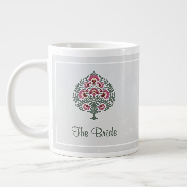 De Café Grande Caneca para Noiva – Caneca Floral Jumbo - Presente (Esquerda)