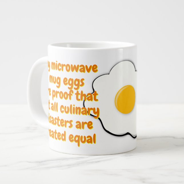 De Café Grande Caneca para Ovos no Micro-ondas com Frase Engraçad (Frente Esquerda)