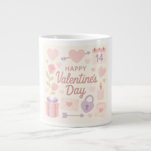 De Café Grande Caneca Pastel do Dia dos Namorados