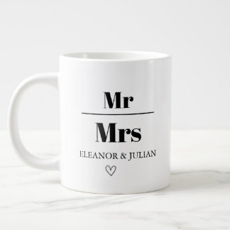 De Café Grande Caneca Personalizada Mr e Mrs Nome do Casal Casame