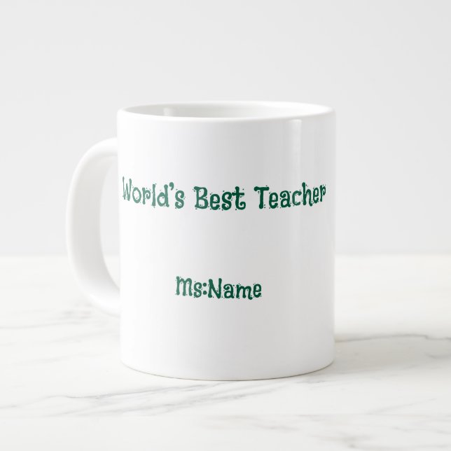 De Café Grande Caneca Personalizada para Professores  (Frente Esquerda)