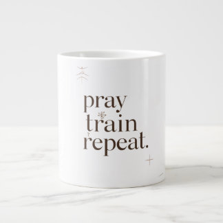 De Café Grande Caneca Pray Train Repeat – Motivação Cristã para F