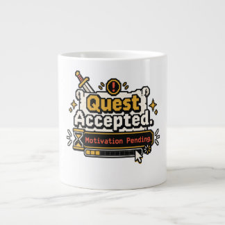 De Café Grande Caneca Quest Accepted Motivation Pending Funny Gam