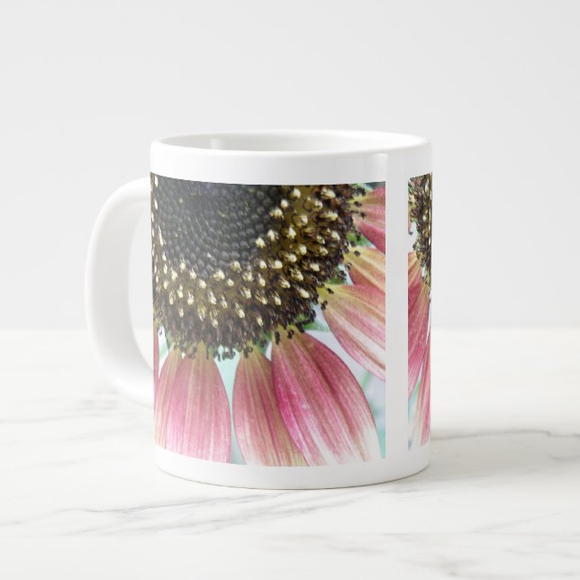 De Café Grande Caneca Rosa Girassol (Frente Esquerda)