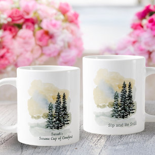 De Café Grande Caneca Serenidade Personalizada Sip & Be Still   A