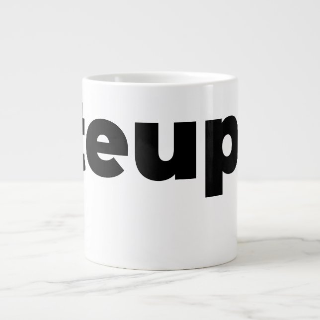 De Café Grande Caneca Steups - Preta (Frente)
