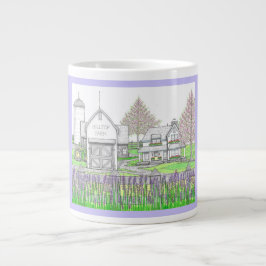 De Café Grande Caneca Tamanho Jumbo Fazenda no Topo da Colina com