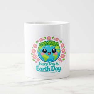 De Café Grande Caneca temática do Dia da Terra fofa