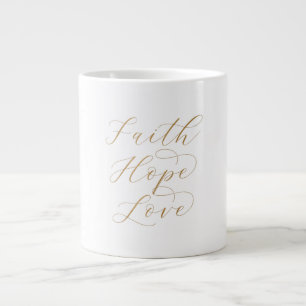 De Café Grande Caneca temática Fé Esperança Amor