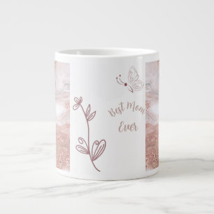 De Café Grande Caneca temática Melhor Mãe do Mundo, Flor e Borbol