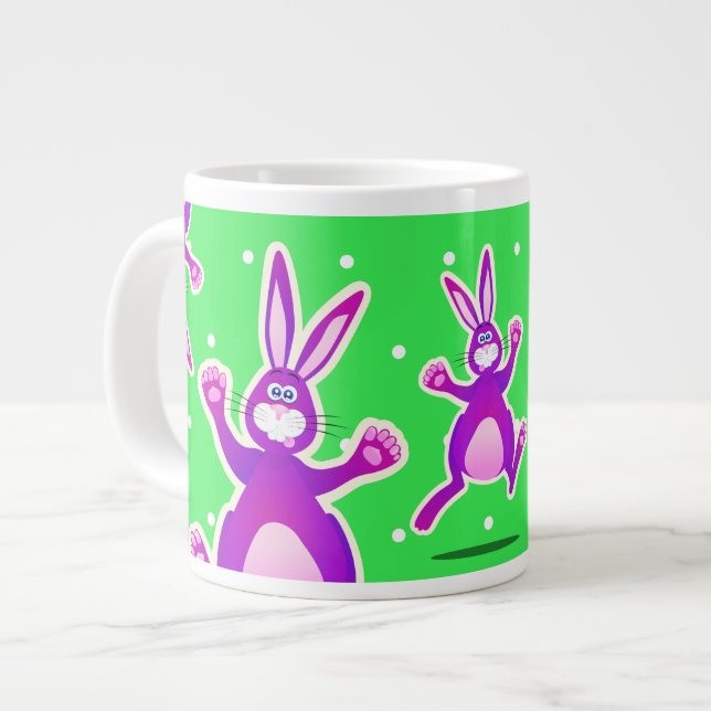 De Café Grande Coelho funky, caneca jumbo (Frente Esquerda)