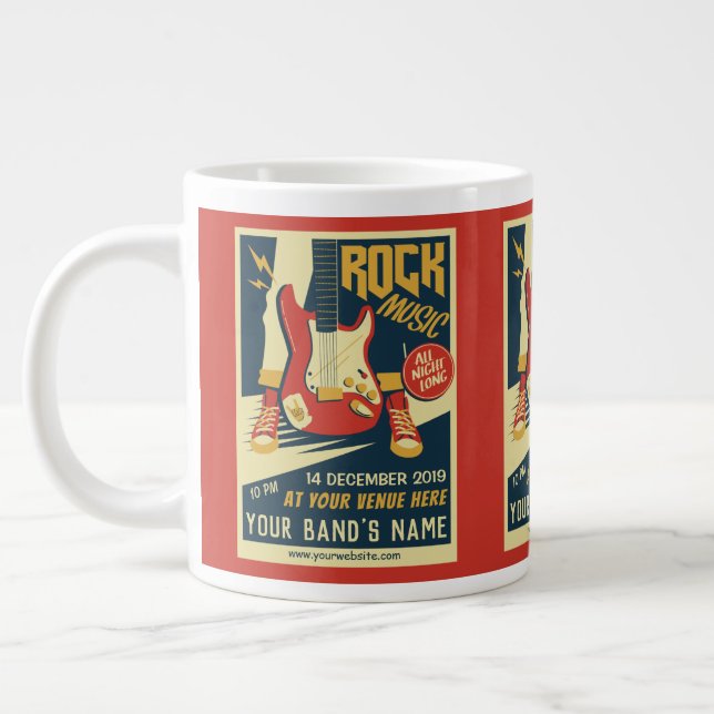 De Café Grande Crie sua própria caneca do Retro Rock (Esquerda)