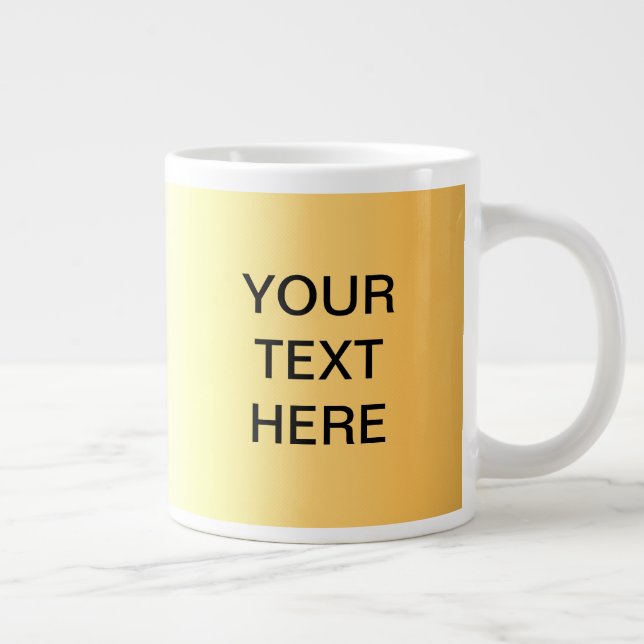 De Café Grande Design da sua própria caneca - Dourado com os lado (Direita)