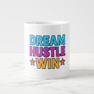 De Café Grande Dream Hustle Win - Caneca Motivacional
