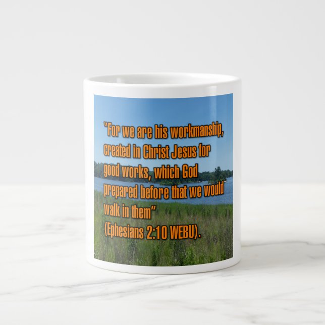 De Café Grande Ephesians 2:10 WEBU Caneca (Frente)