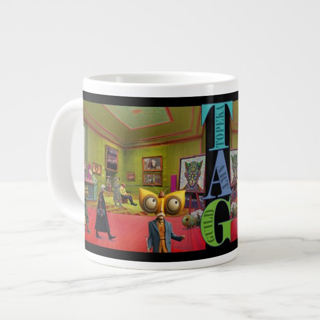 De Café Grande Eu apoio a Caneca do Topeka Art Guild (Frente Esquerda)