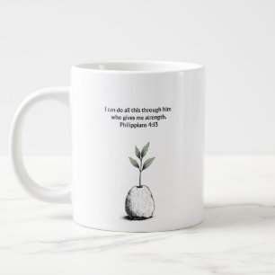 De Café Grande Filipenses 4:13 Versículo Bíblico Caneca Presente 