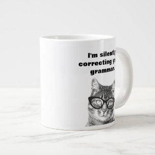 De Café Grande Gato bonito com aspas engraçadas, caneca jumbo ex