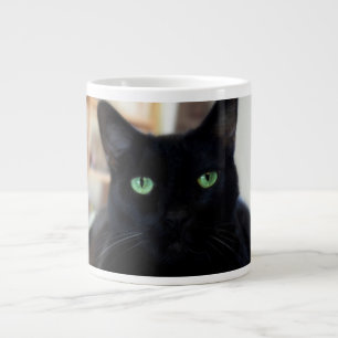 De Café Grande Gato preto - olhos verdes - caneca
