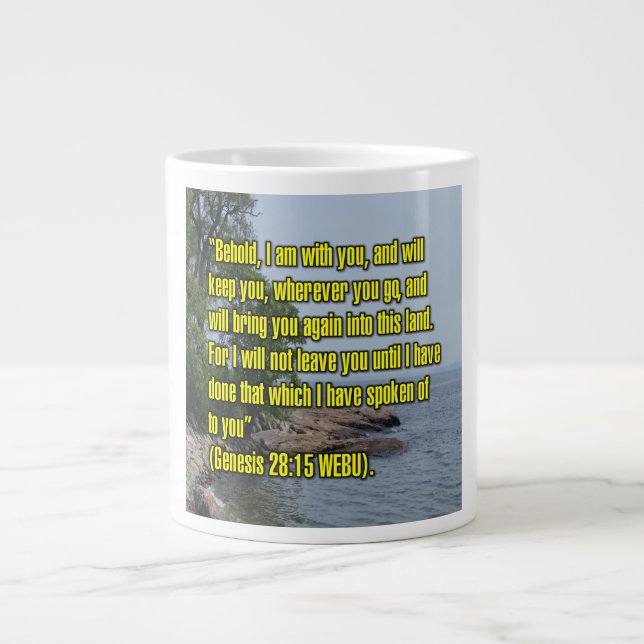 De Café Grande Gênesis 28:15 WEBU Caneca (Frente)