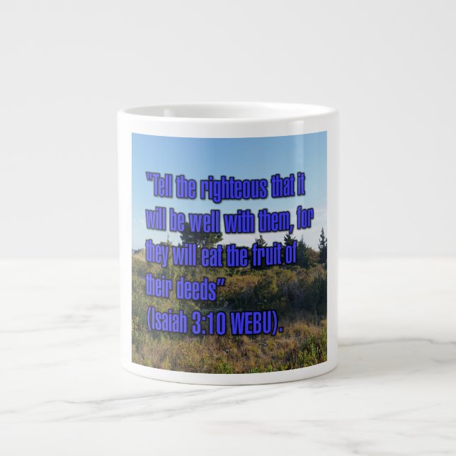De Café Grande Isaías 3:10 WEBU Caneca (Frente)