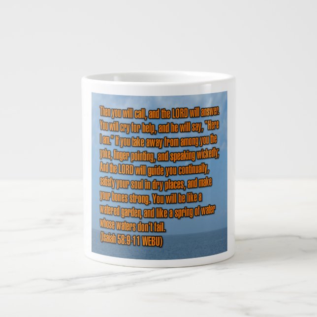 De Café Grande Isaías 58:9-11 WEBU Caneca (Frente)