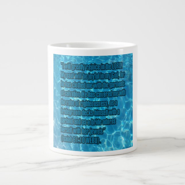 De Café Grande Isaías 61:10 WEBU Caneca (Frente)