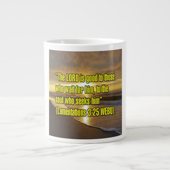 De Café Grande Lamentações 3:25 WEBU Caneca (Frente)