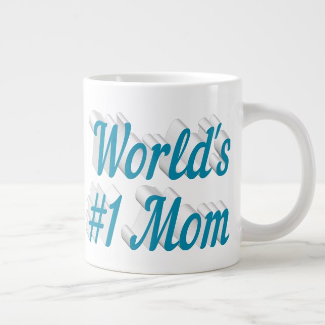 De Café Grande Mãe céu azul meia-mensagem caneca gigante (Direita)