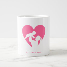 De Café Grande Mãe e bebê com a caneca do fundo do amor