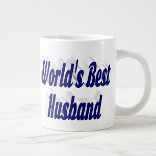De Café Grande Marido com meia-texto azul escuro caneca gigante d