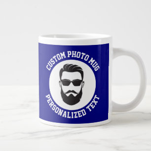 De Café Grande Minha Face em uma Caneca Personalizada AZUL MARINH