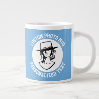 De Café Grande Minha Face em uma Caneca Personalizada AZUL POEIRA