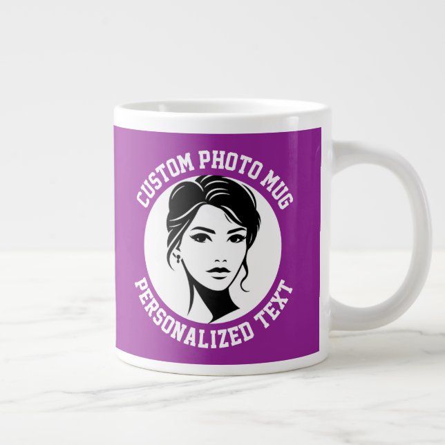 De Café Grande Minha Face em uma Caneca Personalizada ROXA UVA (Direita)