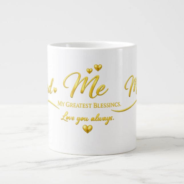 De Café Grande Pai Mãe Eu – Minhas Maiores Bênçãos Caneca (Frente)