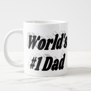 De Café Grande Pai preto meio texto caneca gigante