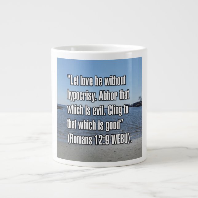 De Café Grande Romanos 12:9 WEBU Caneca (Frente)