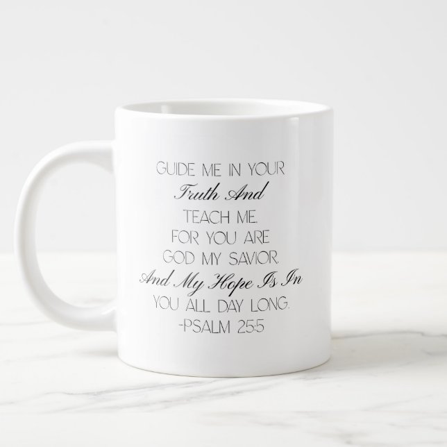 De Café Grande Salmo 25:5 Caneca com Versículo Bíblico da Esperan (Esquerda)
