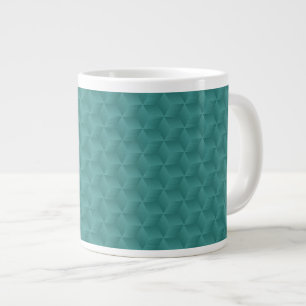 De Café Grande Uma caneca azul-verde apresenta um padrão geométri