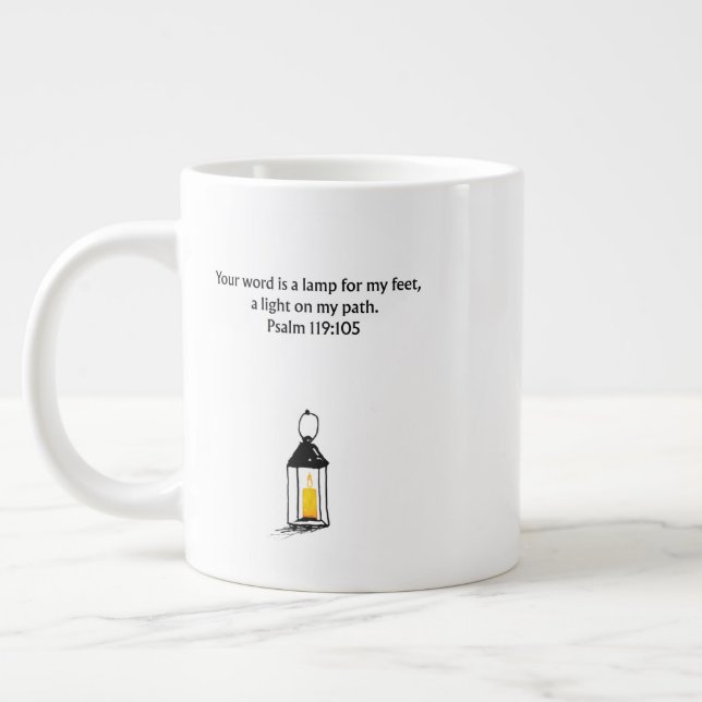 De Café Grande Uma Lâmpada para Meus Pés Salmo 119:105 Caneca Jum (Esquerda)