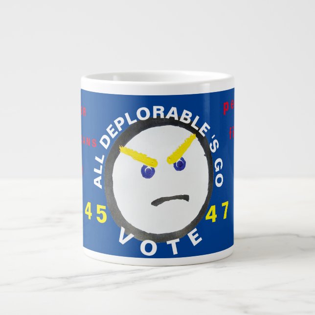 De Café Grande Vai votar caneca deplorável (Frente)