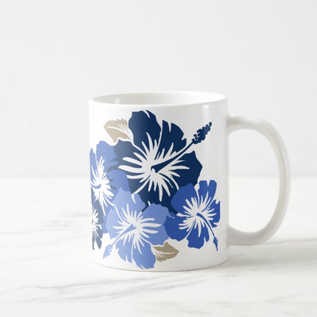 De Café "Hibiscus épico" na caneca azul (Direita)