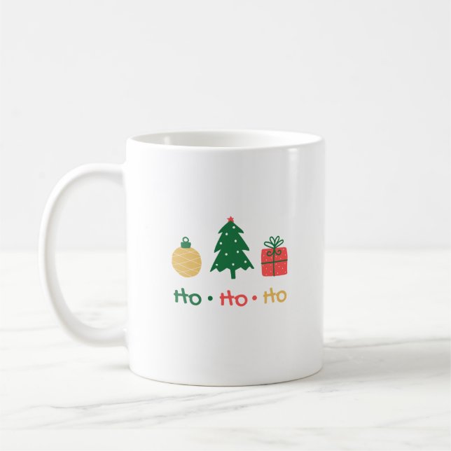 De Café Ho ho ho caneca brilhante minimalista (Esquerda)