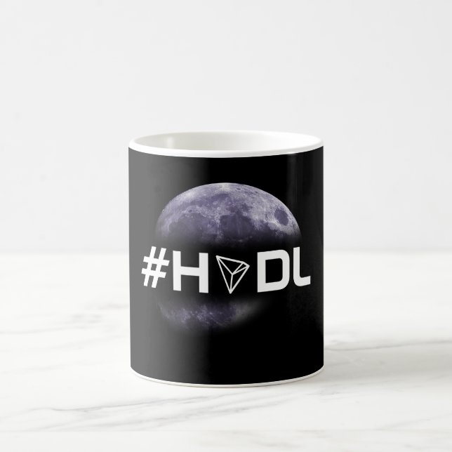 De Café #HODL Tron à caneca do preto da lua (Centro)