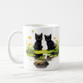 De Café Hoki & Koki Black Kittens Visitam A Caneca Pond